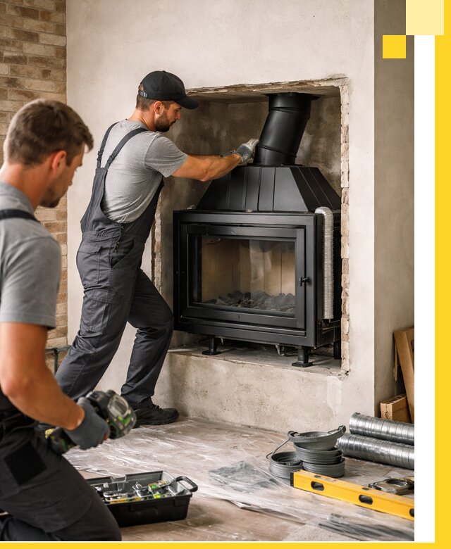 Установка каминных топок в Соли-Илецке: монтаж, подключение