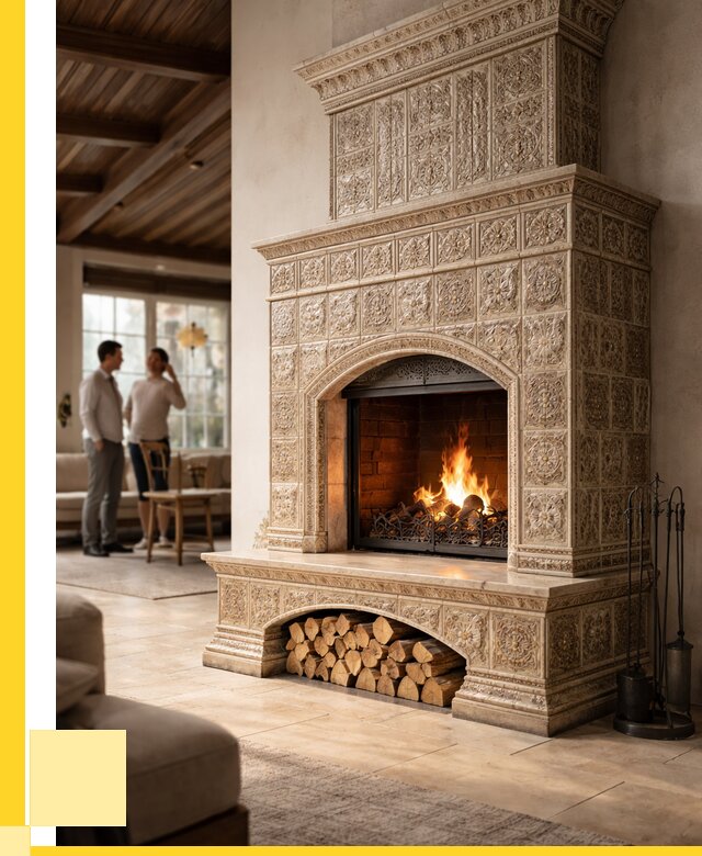 Купить изразцовый камин в Соли-Илецке от 260450 р. | ЭриданСои