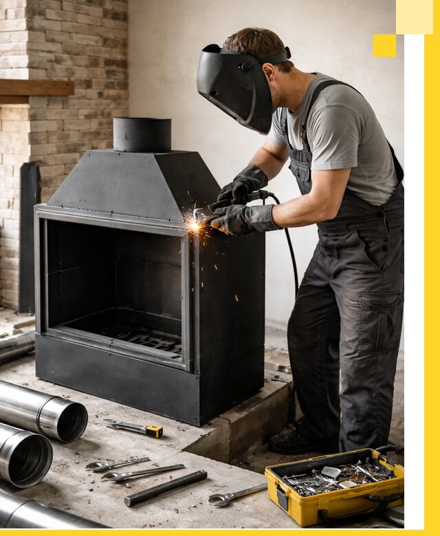 Продажа и установка металлических каминов в Соли-Илецке под ключ