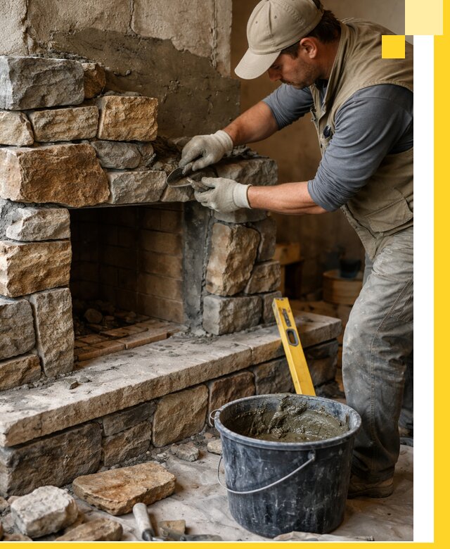 Изготовление и установка каменных каминов под ключ в Соли-Илецке