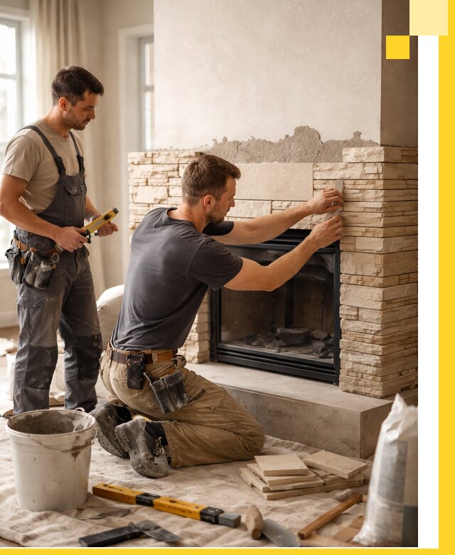 Установка и монтаж каминов для загородного дома в Соли-Илецке