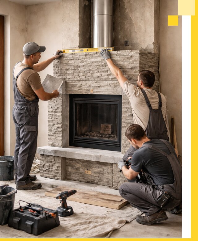 Профессиональный монтаж каминов под ключ в Соли-Илецке для дома