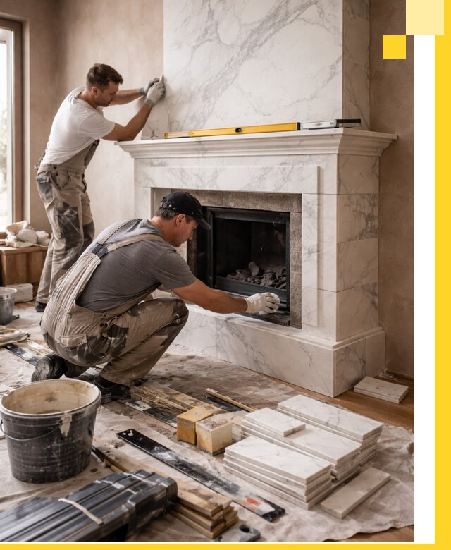 Отделка каминов в Соли-Илецке качественные облицовочные работы