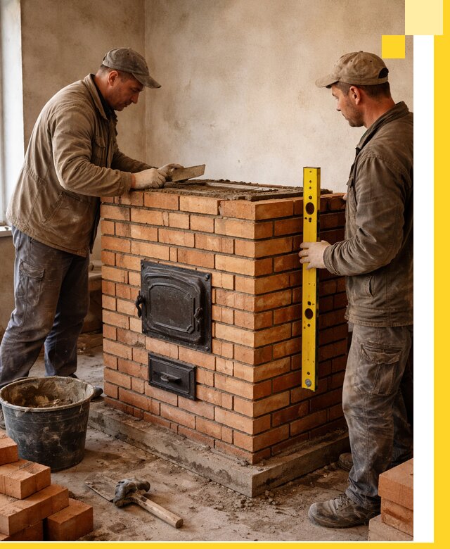 Отопительные печи под ключ в Соли-Илецке, установка и сборка