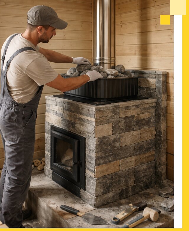 Печи для парной в Соли-Илецке, производство, монтаж и обслуживание