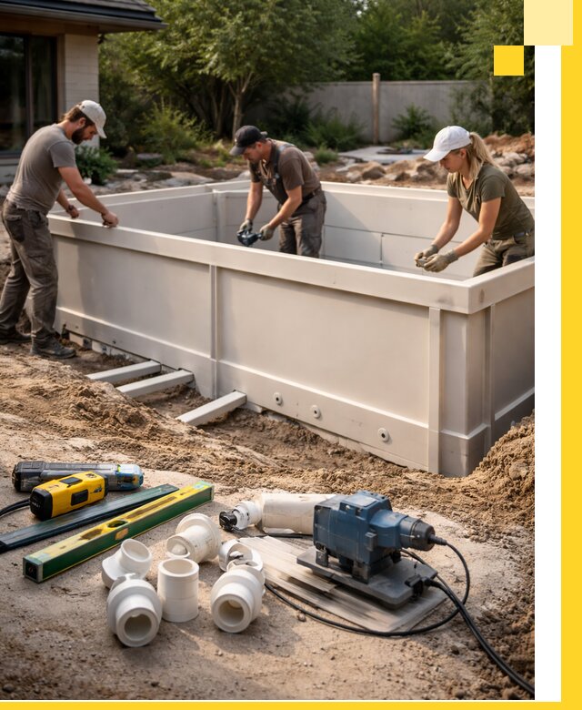 Установка полипропиленовых бассейнов под ключ в Соли-Илецке