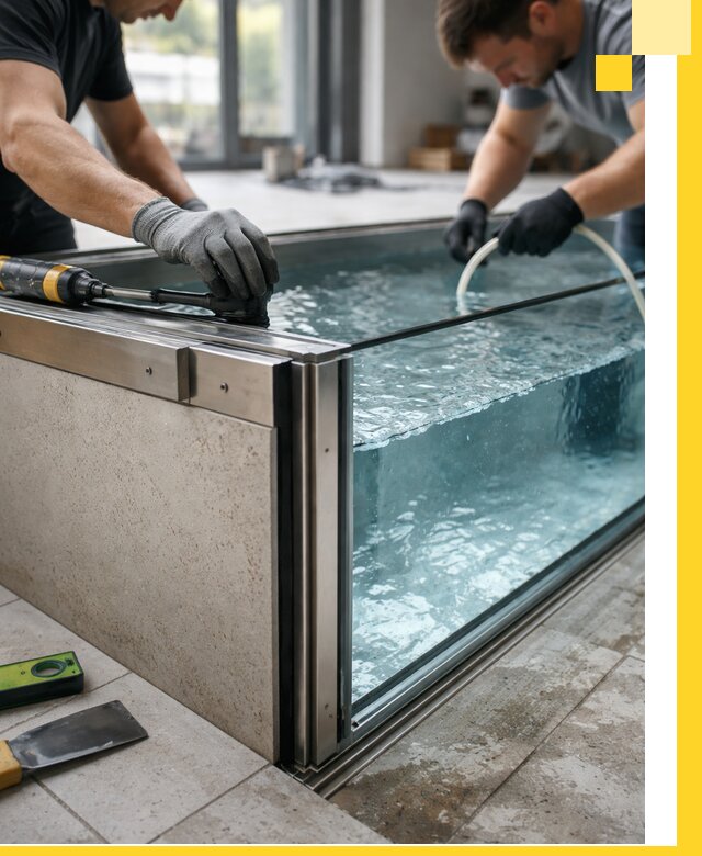 Проектирование и монтаж стеклянных бассейнов в Соли-Илецке