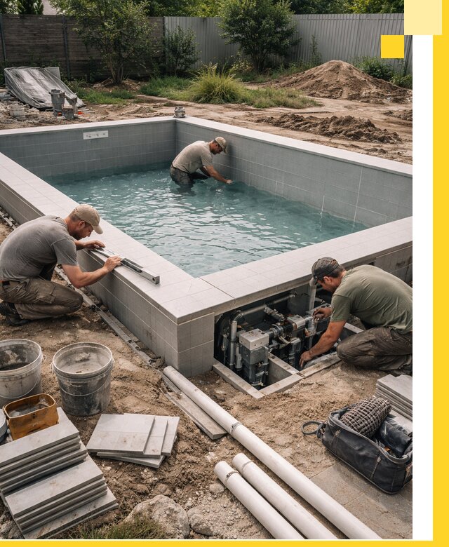 Строительство и монтаж бассейнов для дачи под ключ в Соли-Илецке