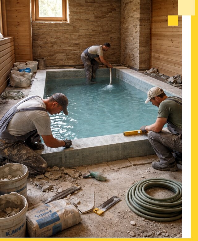 Проектирование и строительство бассейнов для бани в Соли-Илецке