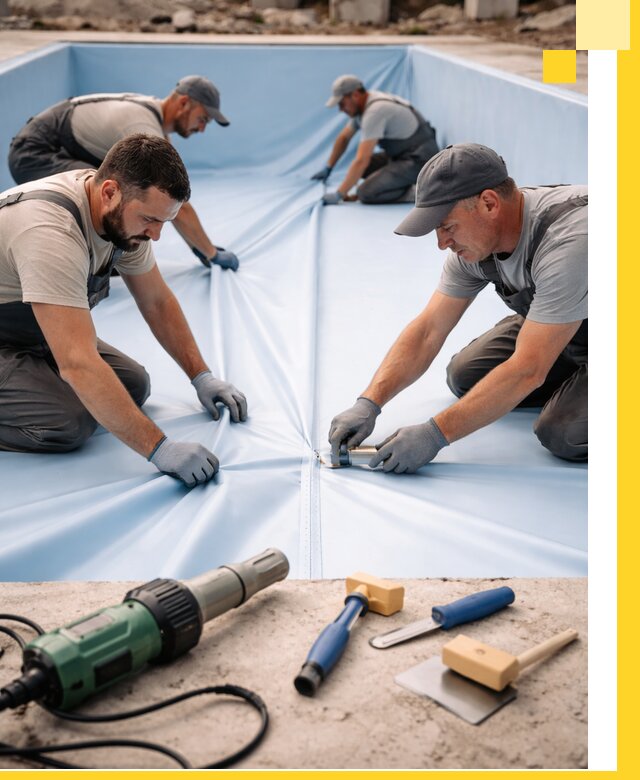 ПВХ пленка для бассейнов с монтажом и гарантией в Соли-Илецке