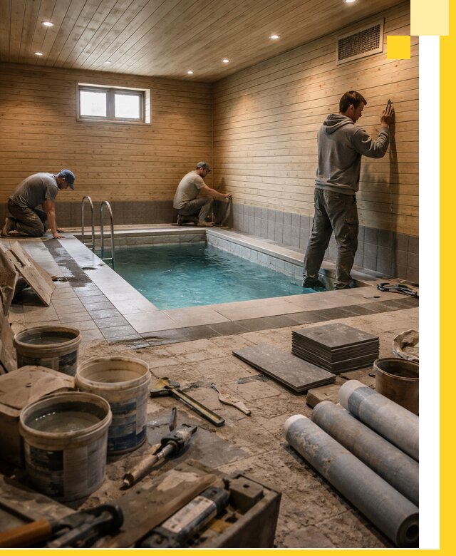 Строительство бани с бассейном и сауной под ключ в Соли-Илецке