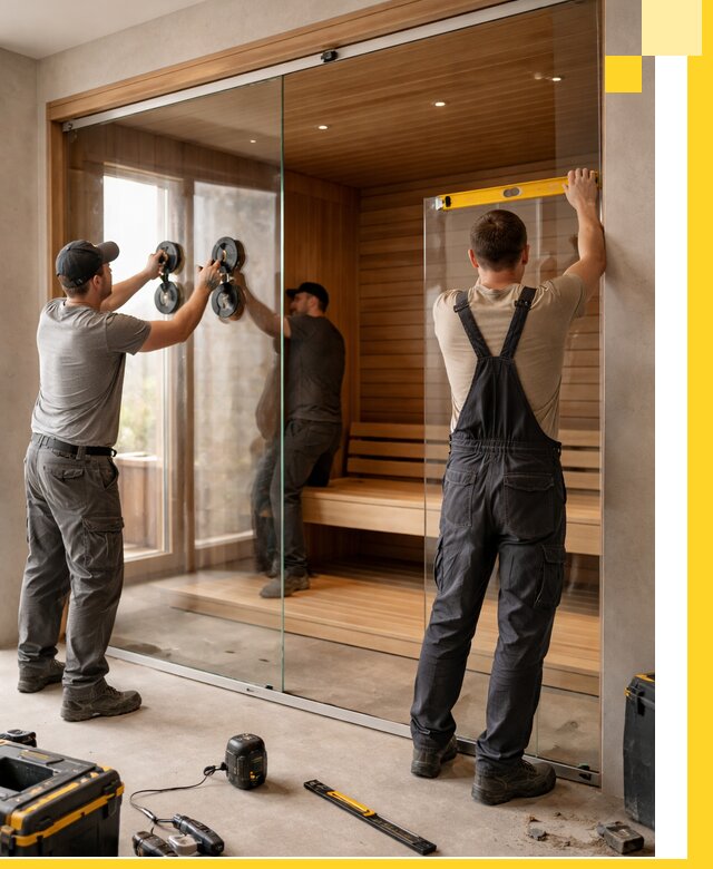 Производство и монтаж стеклянных саун под ключ в Соли-Илецке