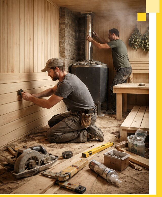 Полное строительство и оснащение парных под ключ в Соли-Илецке