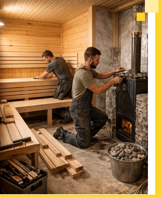 Дизайн и строительство интерьеров бань под ключ в Соли-Илецке