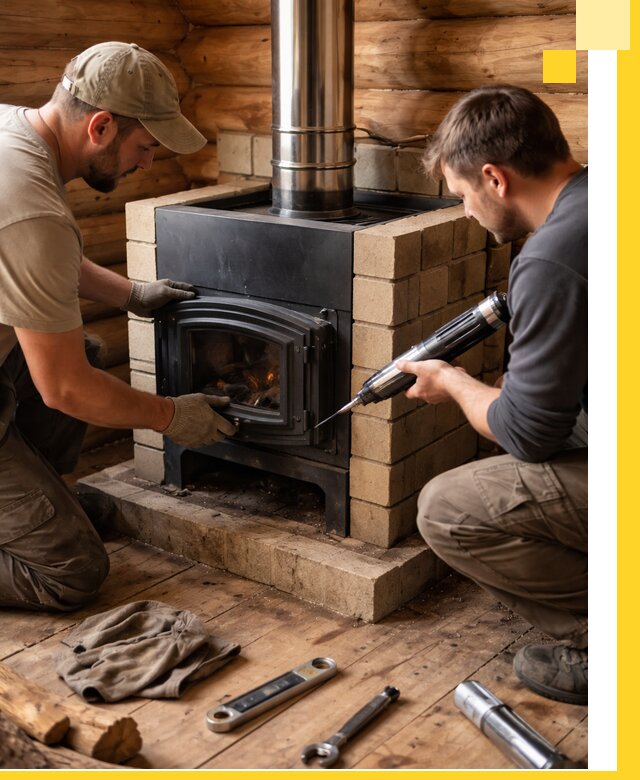 Монтаж и установка печи в бане под ключ с гарантией в Соли-Илецке