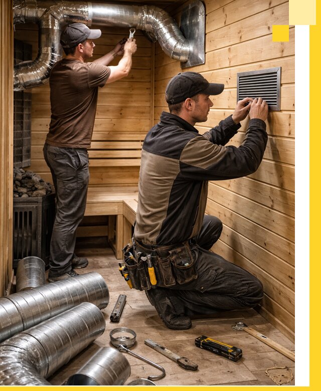 Проектирование и монтаж вентиляции бани в Соли-Илецке под ключ