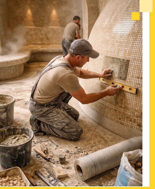 Хамам под ключ в Соли-Илецке: проектирование, строительство, отделка