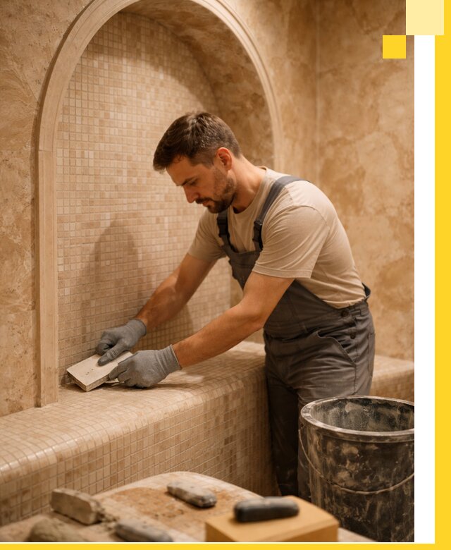 Профессиональная отделка хамамов с мозаикой под ключ в Соли-Илецке