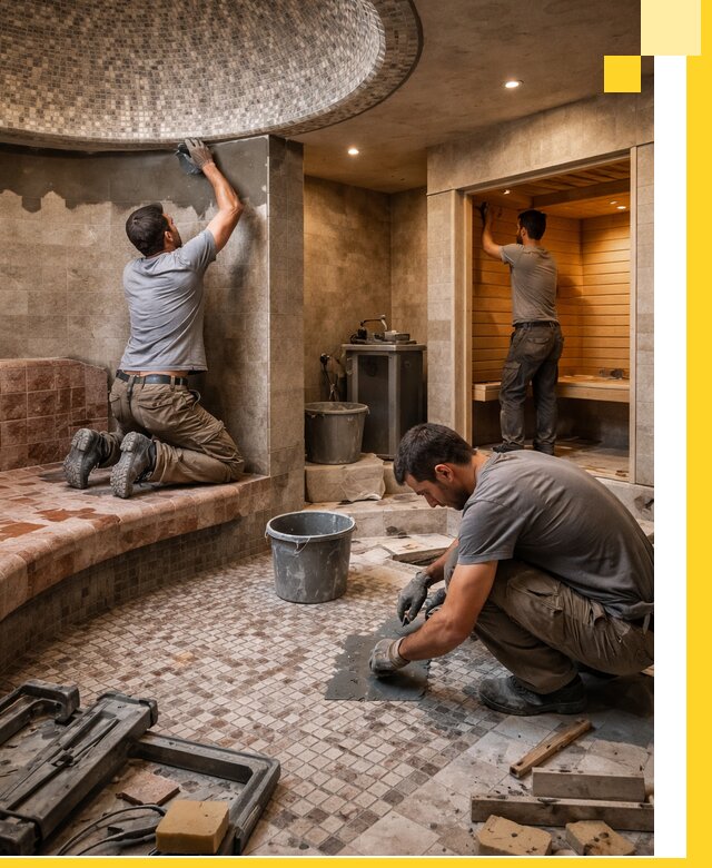 Проект и строительство хамама бани и сауны под ключ в Соли-Илецке