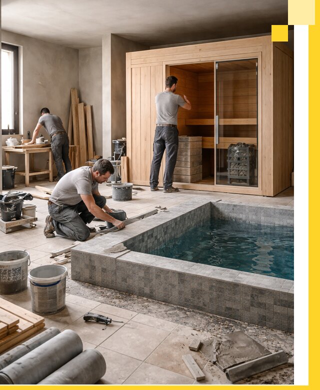 SPA зоны под ключ с бассейном сауной и печью в Соли-Илецке